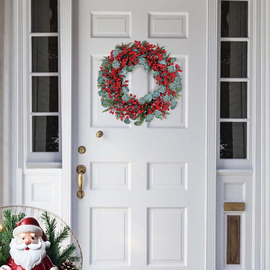 Lifelike Red Berry Wreath Decoration Holiday Decor Arrangement