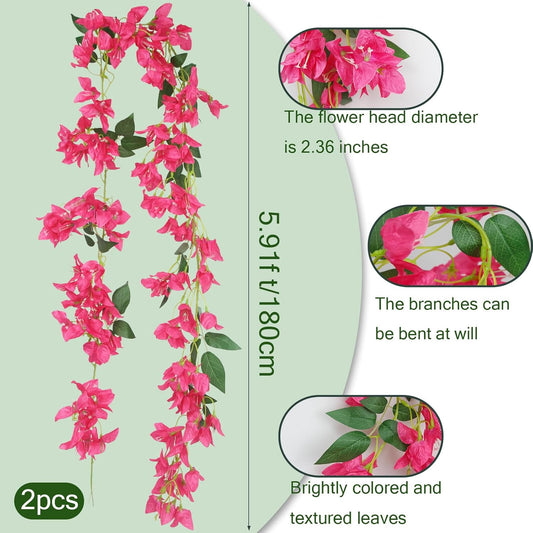 Festive Artificial Hanging Bougainvillea Vines Outdoor Decor Assortment