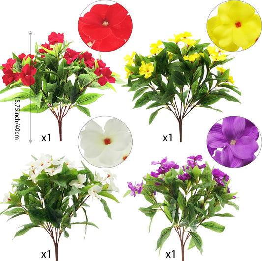 Seasonal Artificial Impatiens Bouquet Multicolor Home Decor Assortment
