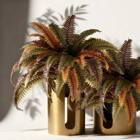 Classic Artificial Boston Ferns Rust Home Decor Kit