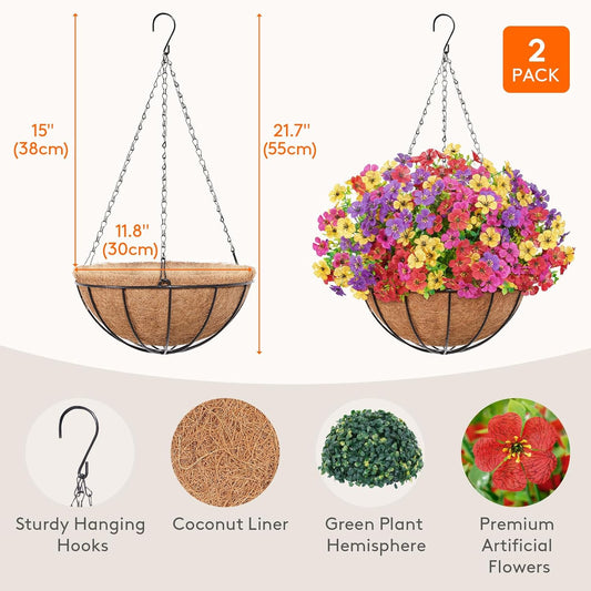 Festive Colorful Daisy Hanging Basket Home Decor Series