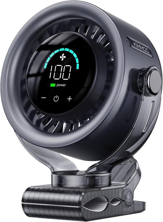 4000mAh Rechargeable Portable Clip on Fan - 100-Speed Touch Control, LED Display