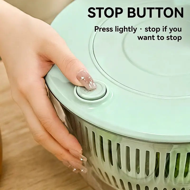 🔥🔥🔥5.3 Qt Large 3-in-1 Rotating Salad Spinner Set with 5-Blade Slicer and Juicer