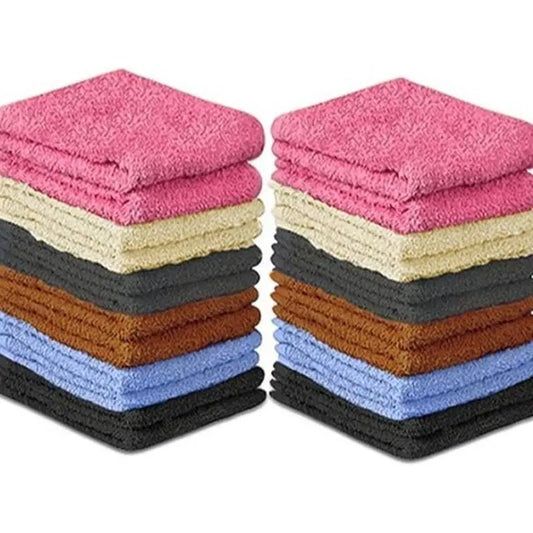 100% Cotton Wash Cloth Set - Pack of 24 Soft Absorbent Flannel Face Cloths