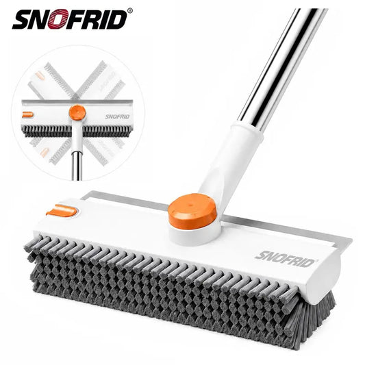3 in 1 Floor Scrub Brush with 54-in Adjustable Long Handle and Scraper