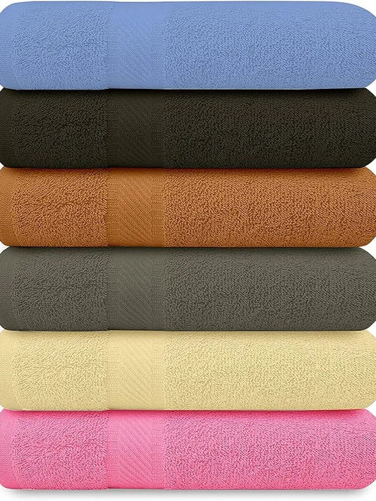 100% Cotton Bath Towels – 27x54 inch, 6-Pack – Lightweight, Quick-Drying Everyday Towels