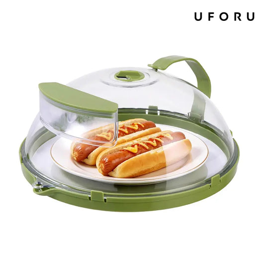 10-in Sturdy Insulated Plastic Microwave Splatter Cover with Water Steamer