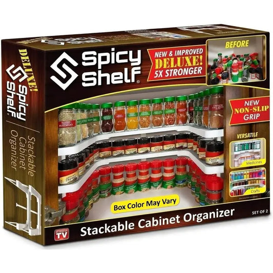 2-Tier Expandable Adjustable Storage Organizer for Cabinet and Pantry - Fits Spices and Supplements