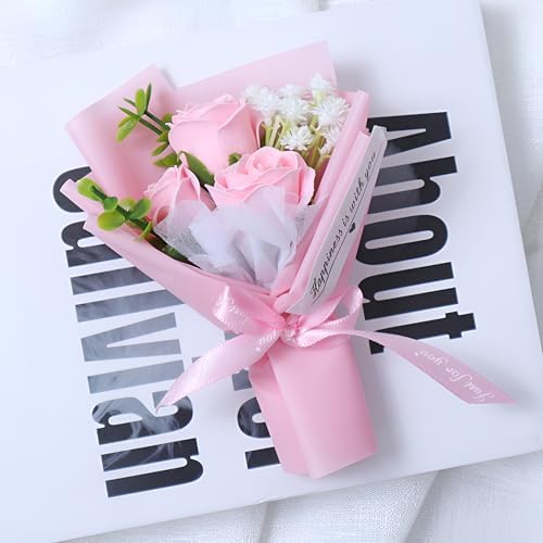 Lush Artificial Pink Rose Bouquet Indoor Decor Assortment