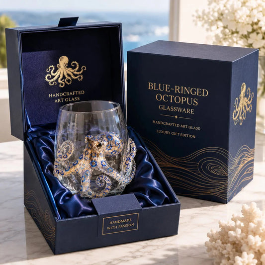 3D Ocean Animal Artisan Glassware - Handcrafted Coastal Beach House Gift