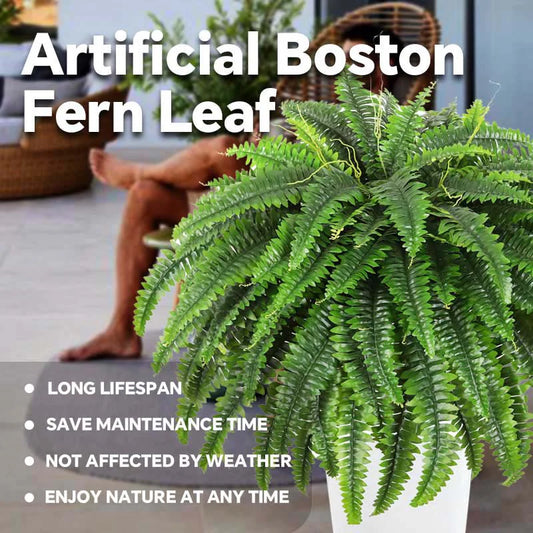 UV Resistant Lifelike Artificial Boston Fern - Lush Greenery for Home and Garden Decor