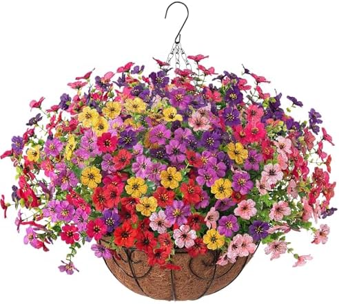 Elegant Artificial Hanging Flower Basket Home Decor Display