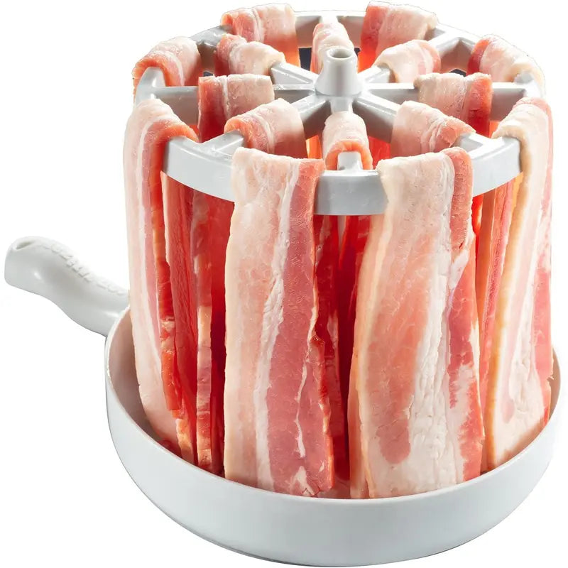 Microwave Bacon Cooker - Cooks 1LB of Bacon & Reduces Fat by 40% for Crispier Results