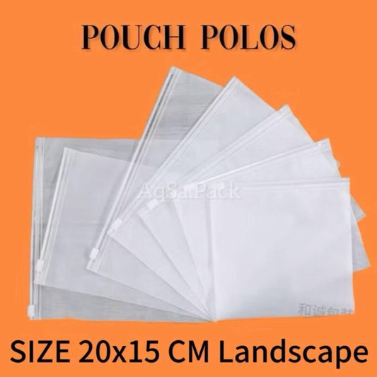 10 PCS Landscape Zipper Pouch 20x15cm Doff Finish, Thick Plastic Storage Bag for Hijab and Cosmetics