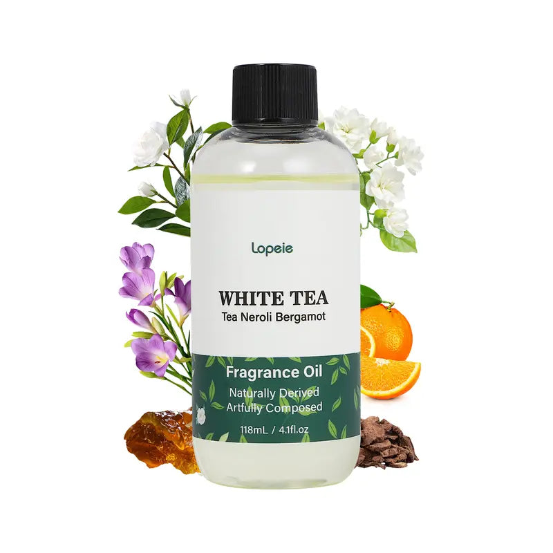 White Tea Fragrance Oil Refill, Unisex Neroli & Bergamot Aromatherapy Oil, 118ml/4.1fl oz