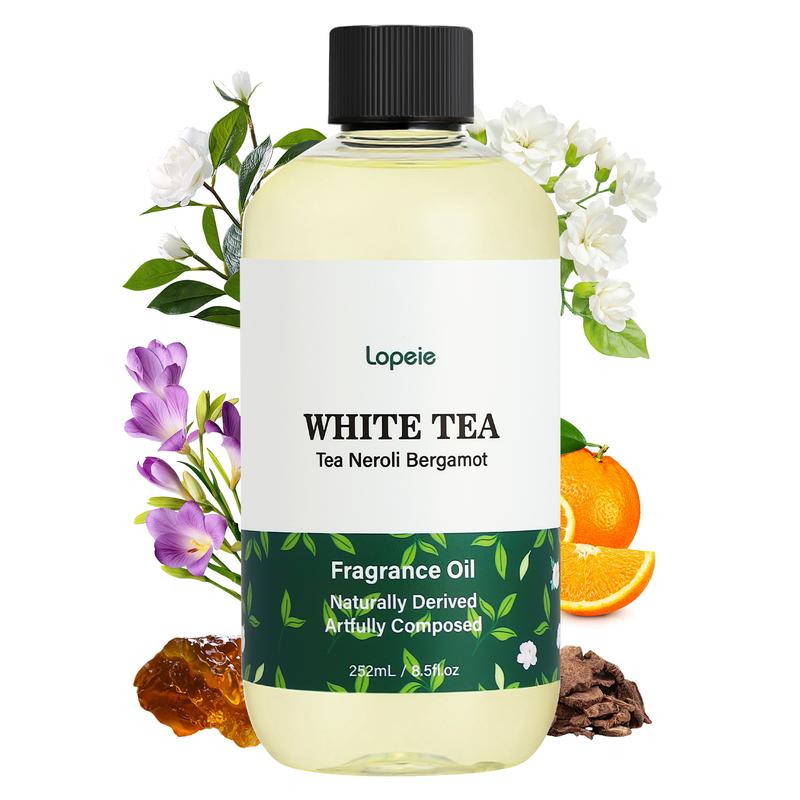 White Tea Fragrance Oil Refill, Unisex Neroli & Bergamot Aromatherapy Oil, 118ml/4.1fl oz