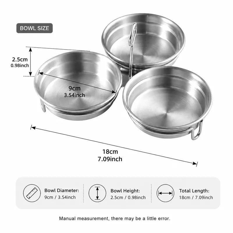 Stainless Steel Egg Poacher - 3 Cavity Steaming Mold with Handle for Kitchen