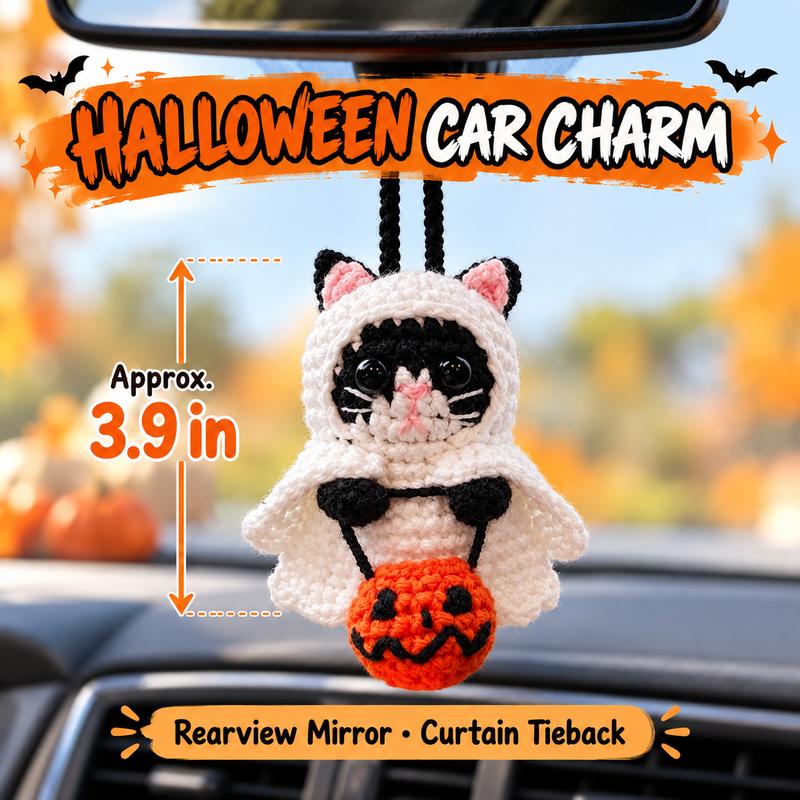 Handmade Crochet Flowers Bouquet - Halloween Pumpkin and Ghost Decor Gift