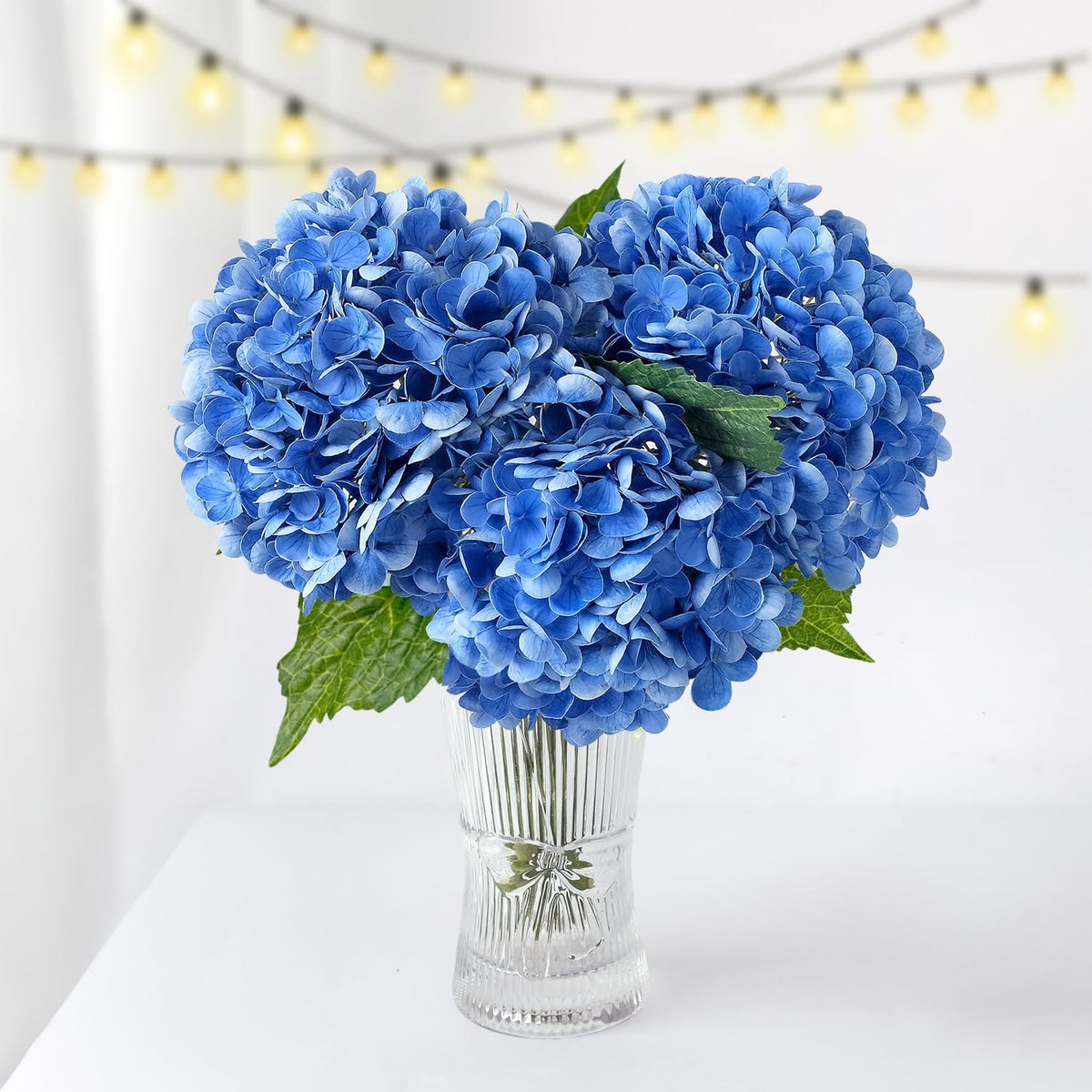 4 Pcs Real Touch White Hydrangeas Artificial Flower 21 inches Realistic Faux Latex Hydrangeas Flower for Home Decor Kitchen Living Room Spring Table Wedding Xmas Arrangement