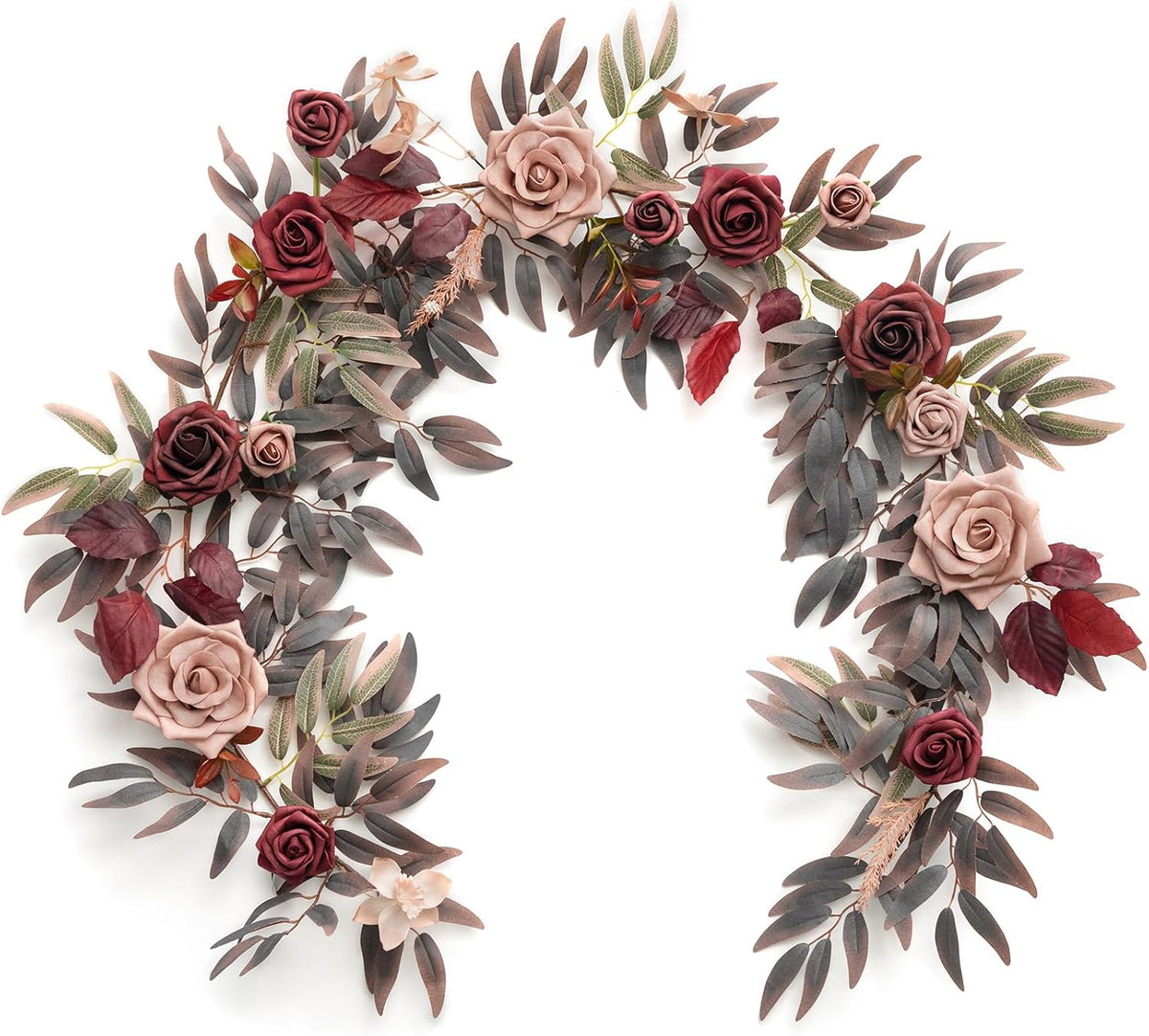 Seasonal Black Burgundy Rose Garland Home Decor Kit