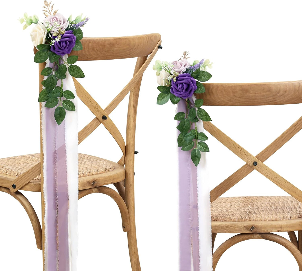 Lifelike White Wedding Pew Eucalyptus Home Decor Bundle