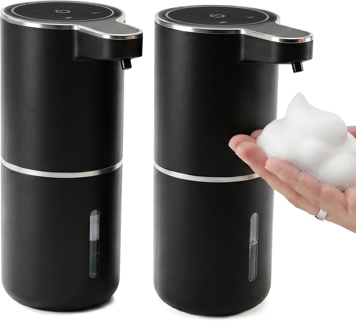 Automatic Foam Soap Dispenser - USB Rechargeable, 4-Level Adjustable, 380mL Wall Mounted or Countertop