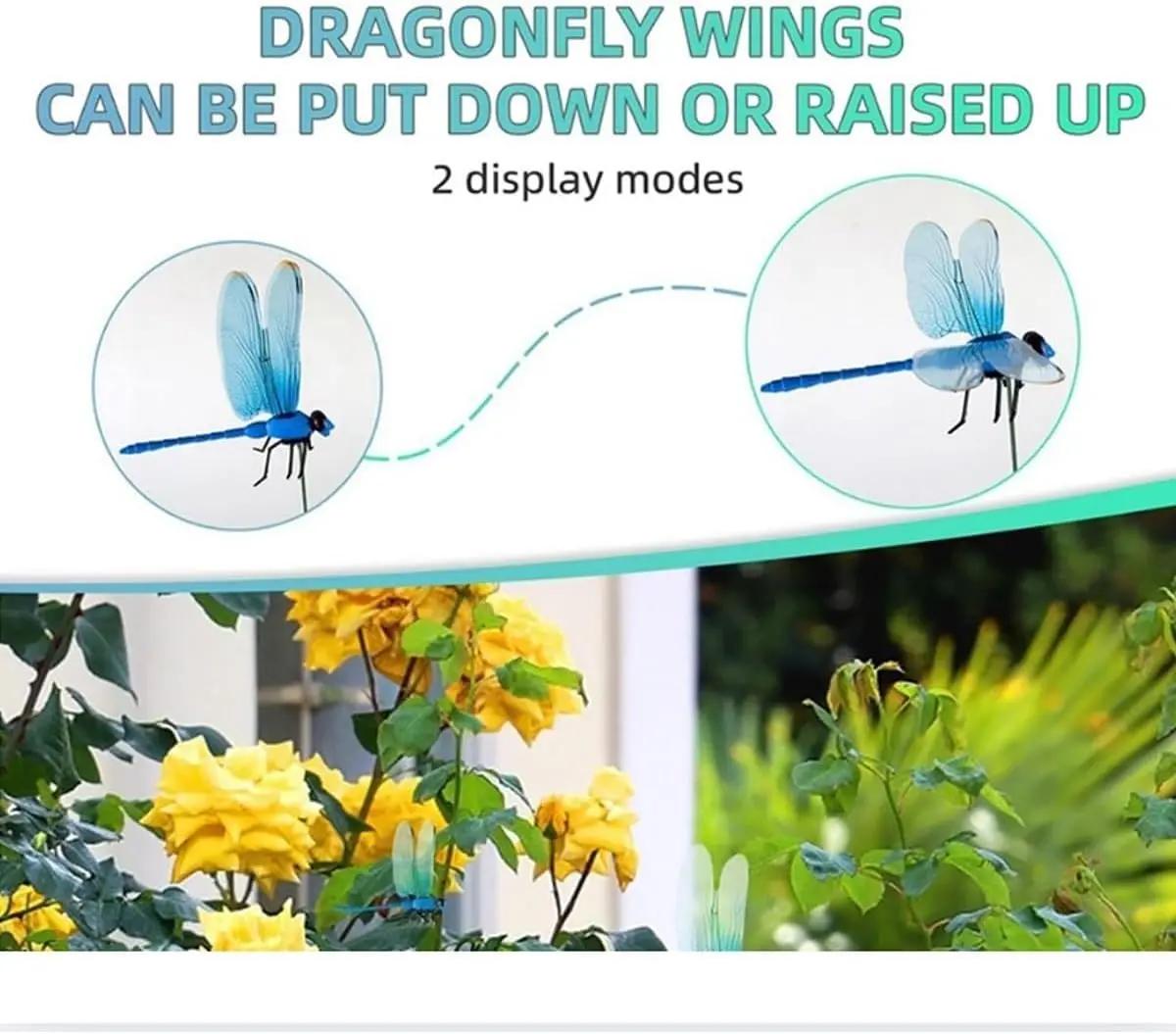 12pcs Eco-Friendly Plastic Dragonfly Clips - Realistic Garden Stakes & Pest Deterrent Decor