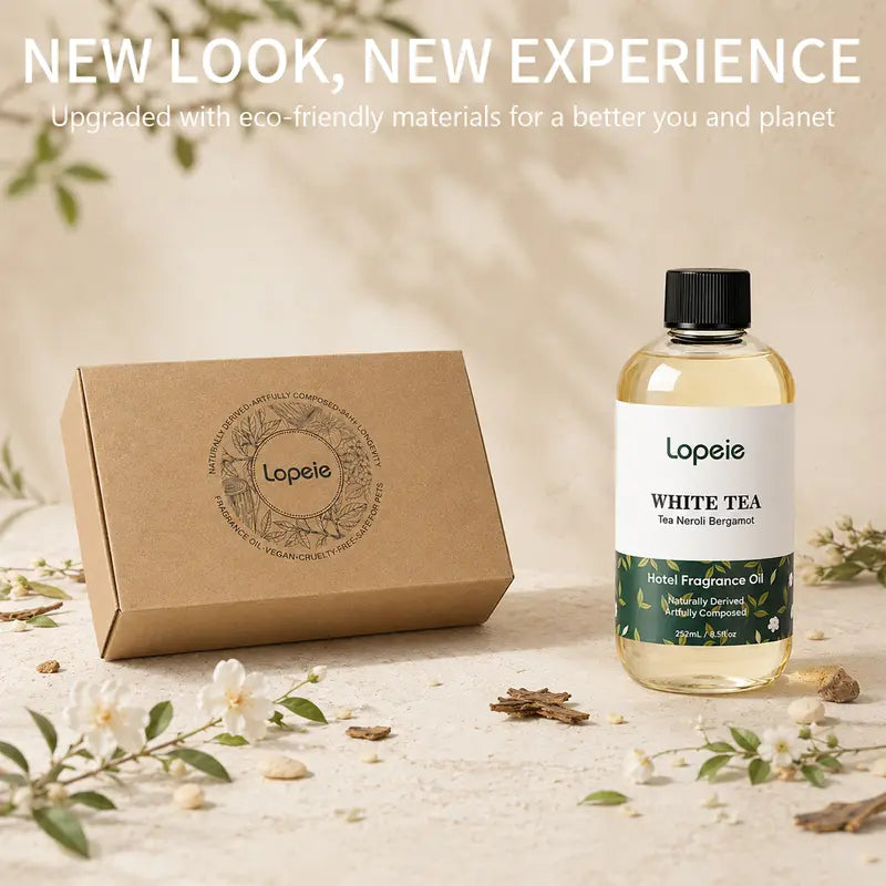 White Tea Fragrance Oil Refill, Unisex Neroli & Bergamot Aromatherapy Oil, 118ml/4.1fl oz