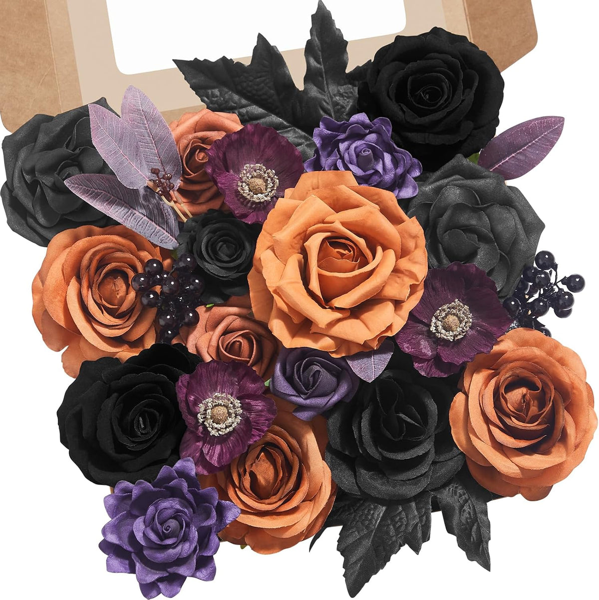 Alecono Artificial Flowers, Pink Fake Flowers Combo Box with Stems for DIY Wedding Bridal Bouquets, Cake Party Table Centerpieces Home Decor