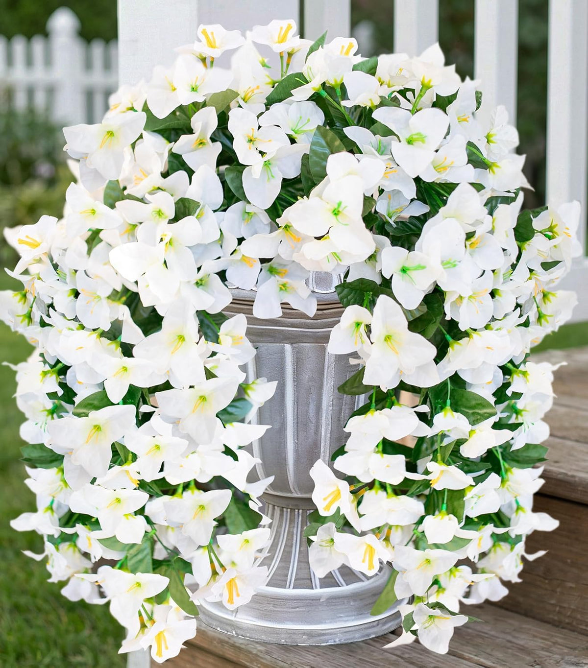HyeFlora Bougainvillea Artificial Hanging Flowers Plants for Outdoors Decoration, 2pcs Fake Flowers Silk Bougainvillea Vines Realistic UV Resistant Faux Flowers for Outdoor Planters Porch Patio, Mix