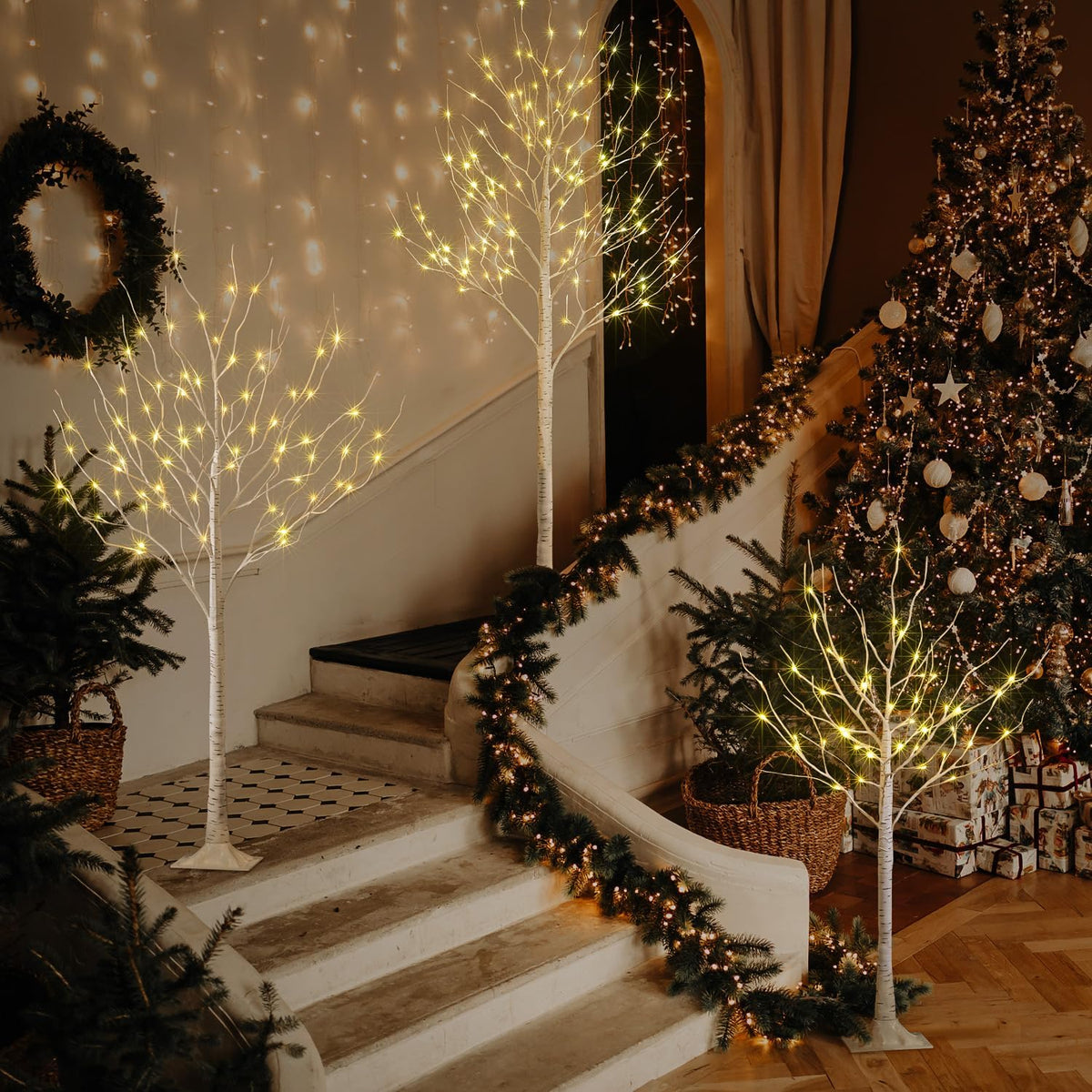 Modern Artificial Illuminated Birch Led Home Decor Collection