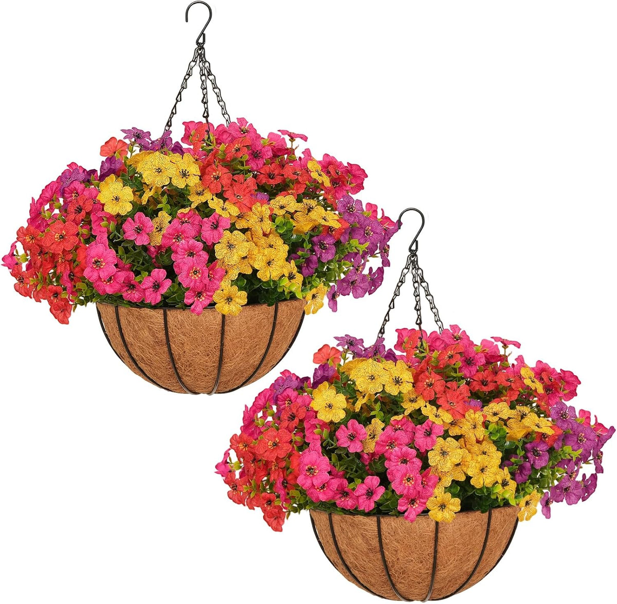 8 Pcs Artificial Geraniums Flowers for Outdoor Spring Summer Decor - UV-Resistant & Realistic Silk Faux Plants for Garden Porch Patio Yard Balcony Home Kitchen Table Centerpieces Decoration,Red