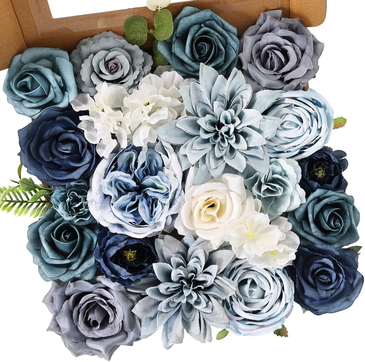 Artificial Flowers Combo Pink Roses with Stems Bouquets Box Set Bridal Wedding Shower Decorations Fake Floral for Party Table Centerpieces Home Decor