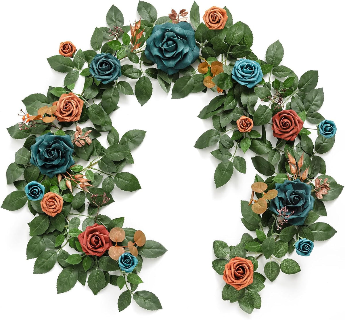 Seasonal Black Burgundy Rose Garland Home Decor Kit