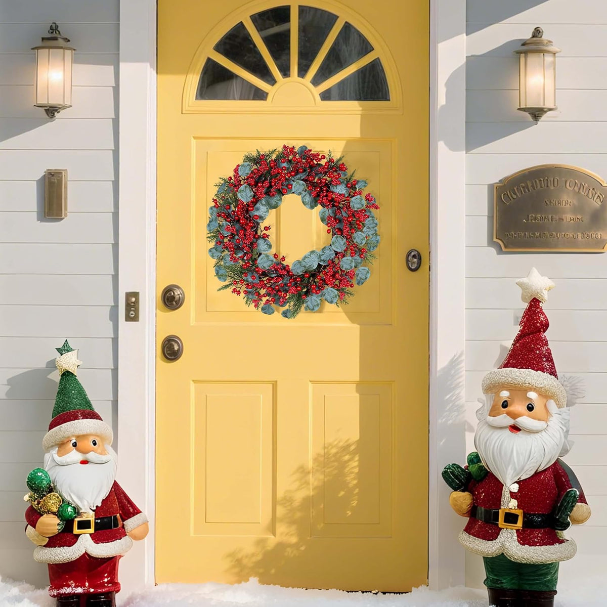 Lifelike Red Berry Wreath Decoration Holiday Decor Arrangement