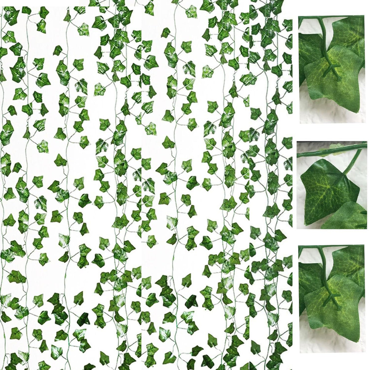 200 Strands 1200FT Fake Ivy Leaves Artificial Ivy Greenery Garland Faux Willow Vines Silk Hanging Plants Home Aesthetic Jungle Party Vines for Bedroom Wedding Patio Garden Wall Room