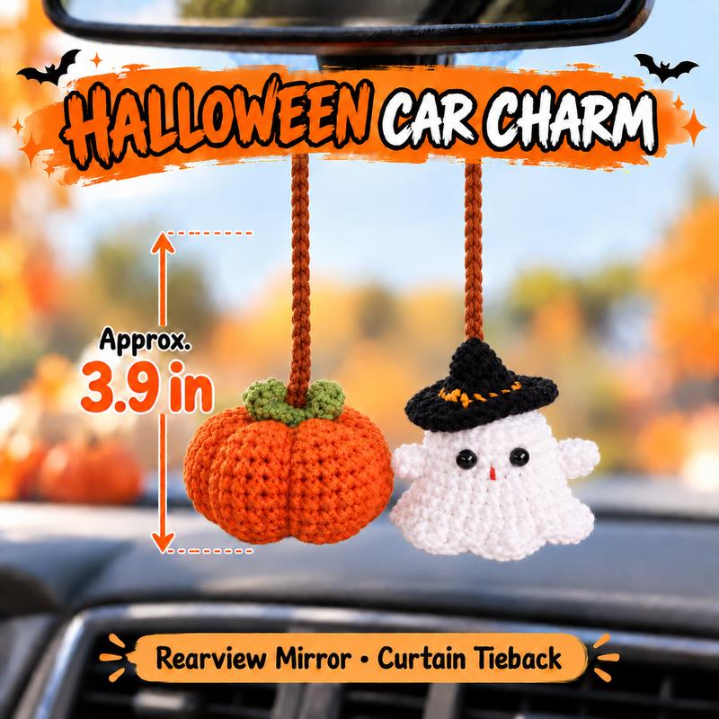 Handmade Crochet Flowers Bouquet - Halloween Pumpkin and Ghost Decor Gift