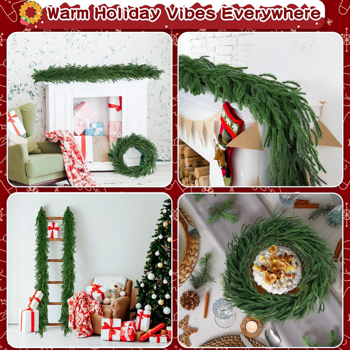 Sophisticated Artificial Norfolk Pine Garland Holiday Decor Display