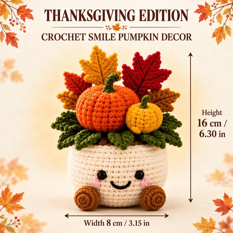 Handmade Crochet Flowers Bouquet - Halloween Pumpkin and Ghost Decor Gift