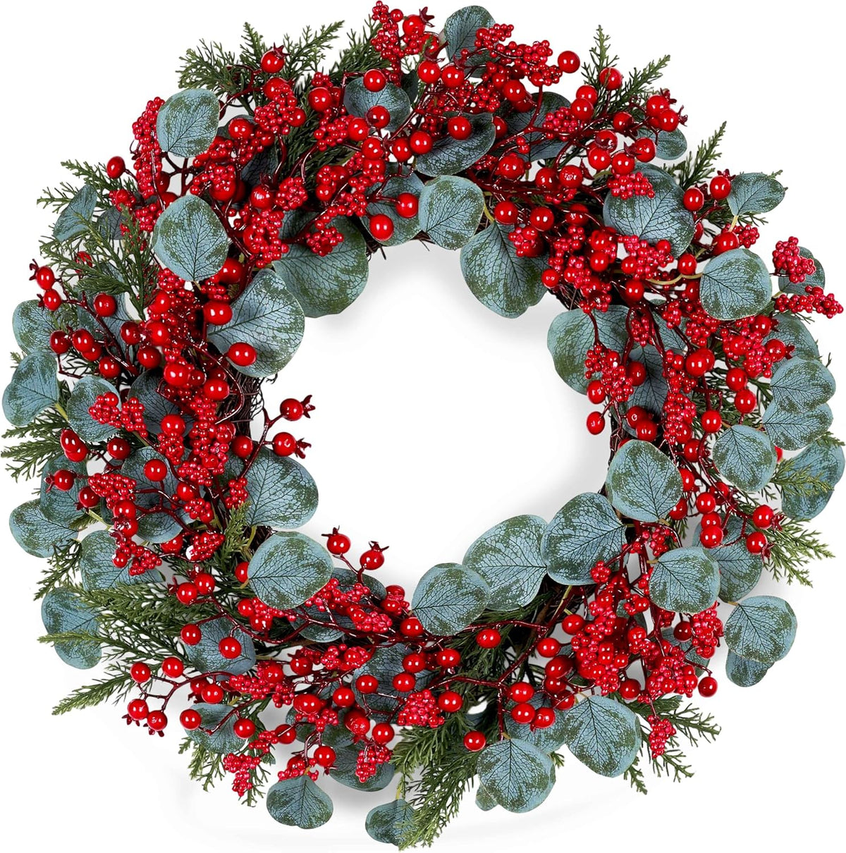Lifelike Red Berry Wreath Decoration Holiday Decor Arrangement
