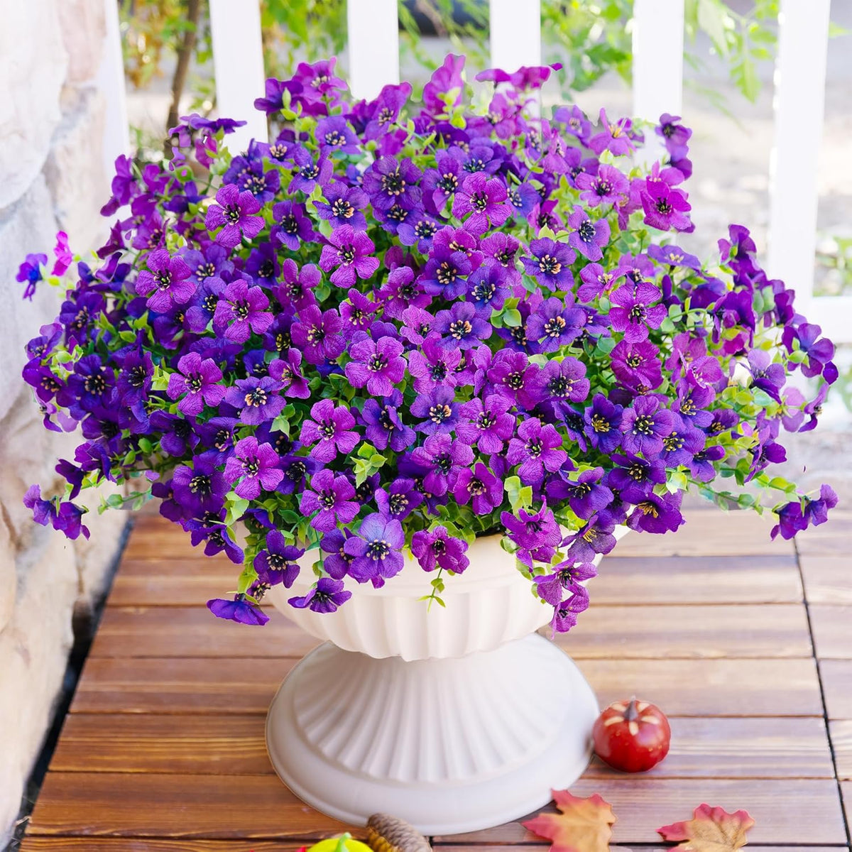 Artificial Faux Flowers Plants for Outdoors Outside Spring Summer Decoration,12 Bundles Silk Daisy Realistic Fake Flowers Plant Greenery UV Resistant for Planters Porch Patio Garden Home(6 Multicolor)