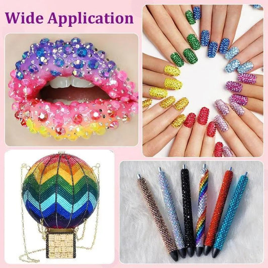 42000Pcs 42 Colors 3mm Jelly Flatback Rhinestones Bedazzling Kit with B7000 Glue for DIY Art