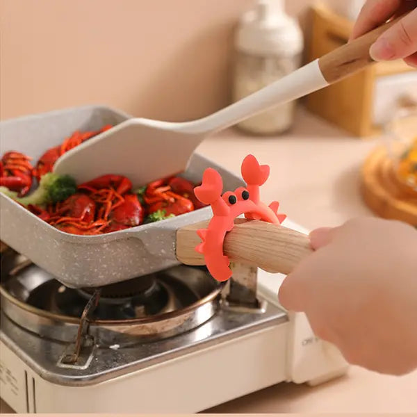 Silicone Cooking Spoon Holder for Pots, Ladles and Spatulas - Heat Resistant Kitchen Utensil Rest