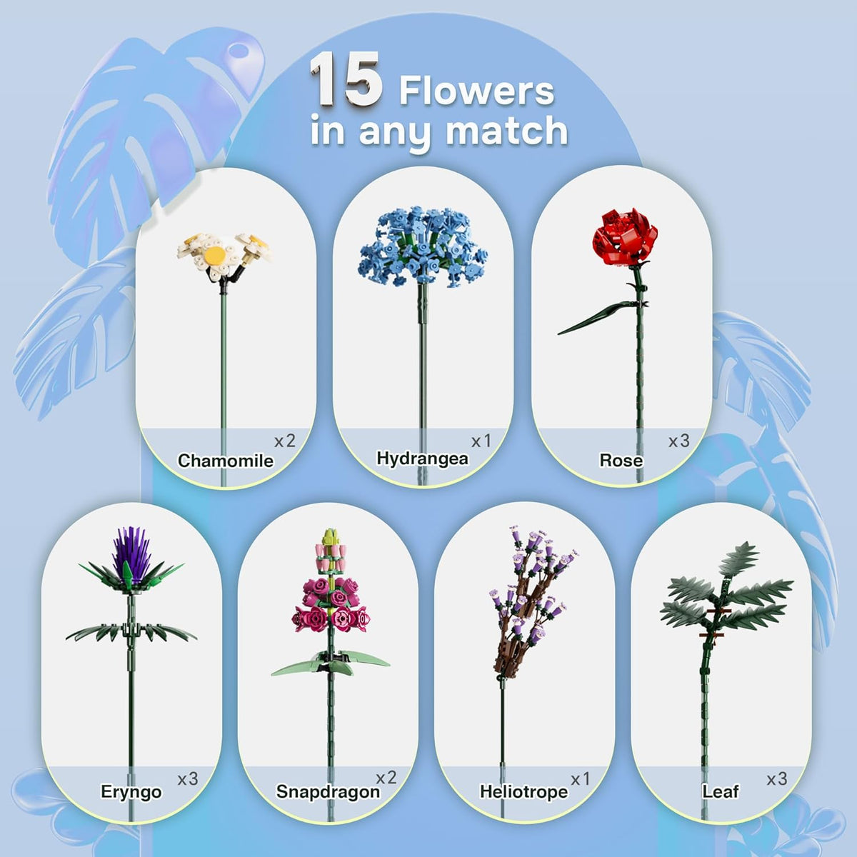 Deluxe Flower Bouquet Building Kit Home Decor Statement