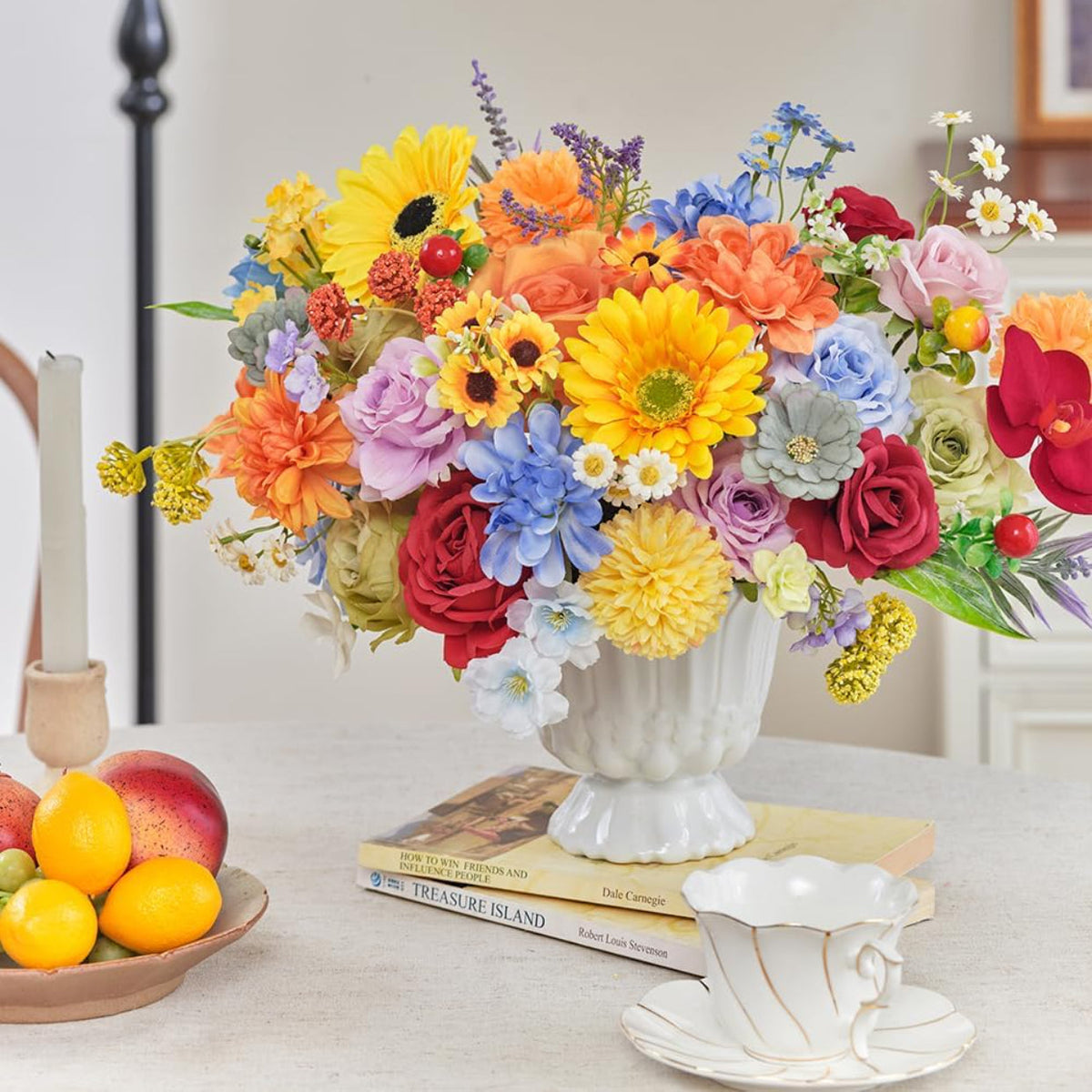 Rustic Artificial Multi Flower Mixed Indoor Decor Selection