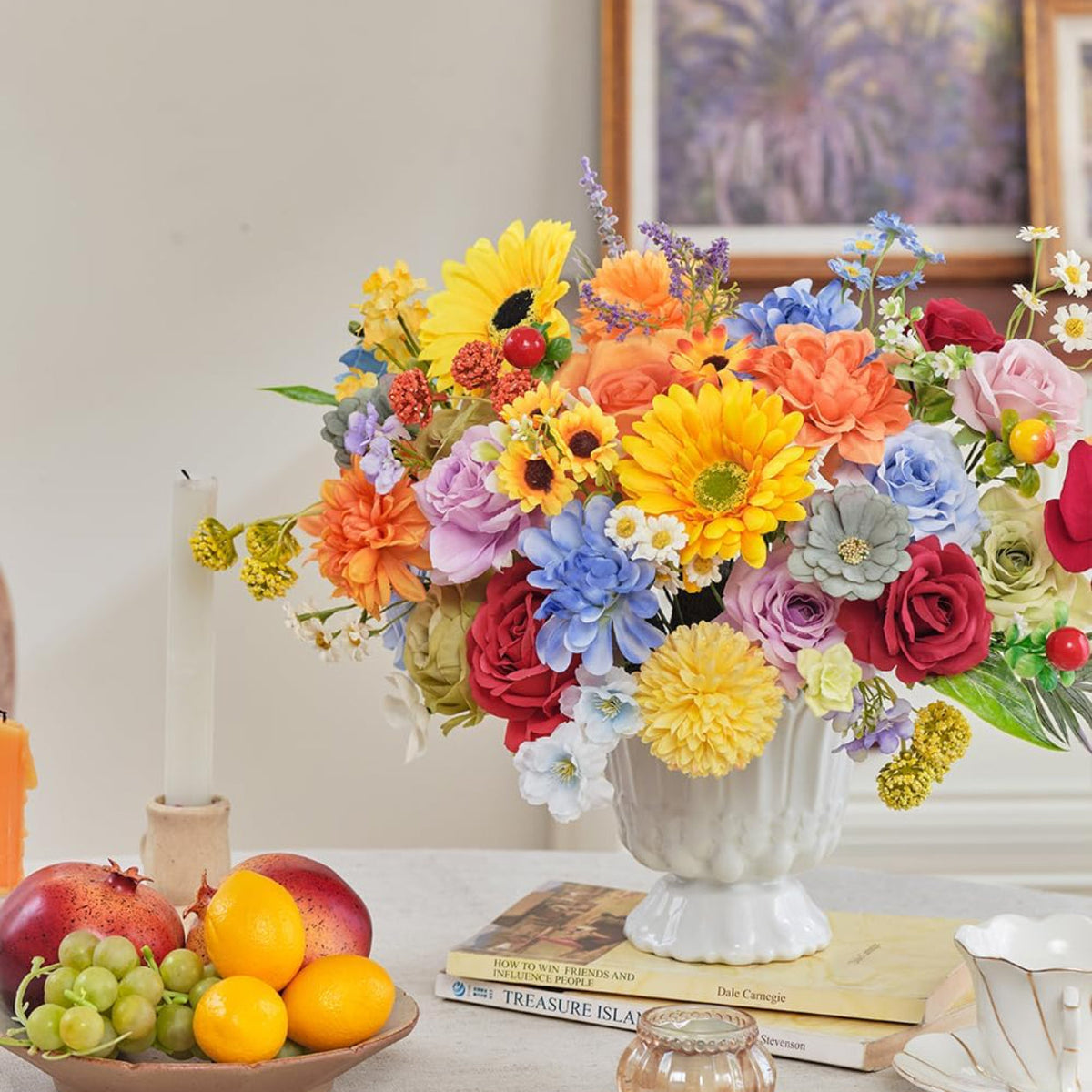 Rustic Artificial Multi Flower Mixed Indoor Decor Selection