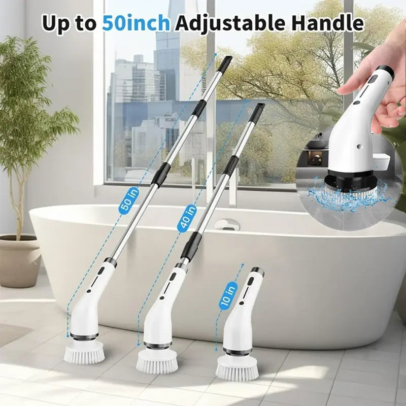 Portable Cordless Electric Spin Scrubber - IPX7 Waterproof with 4 Replaceable Heads