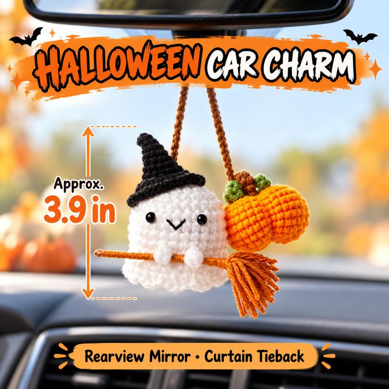 Handmade Crochet Flowers Bouquet - Halloween Pumpkin and Ghost Decor Gift