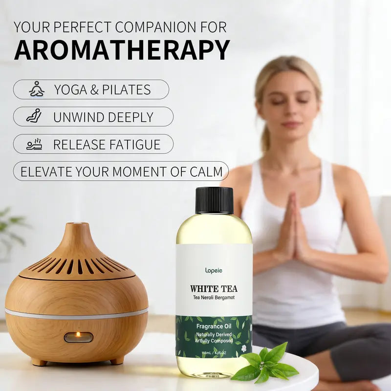 White Tea Fragrance Oil Refill, Unisex Neroli & Bergamot Aromatherapy Oil, 118ml/4.1fl oz