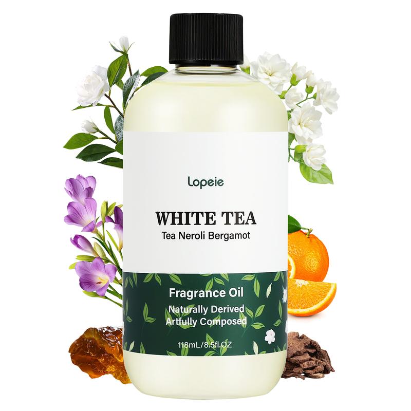 White Tea Fragrance Oil Refill, Unisex Neroli & Bergamot Aromatherapy Oil, 118ml/4.1fl oz